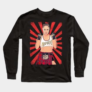 Ronda Rousey Wrestling Vintage Fan Art Long Sleeve T-Shirt